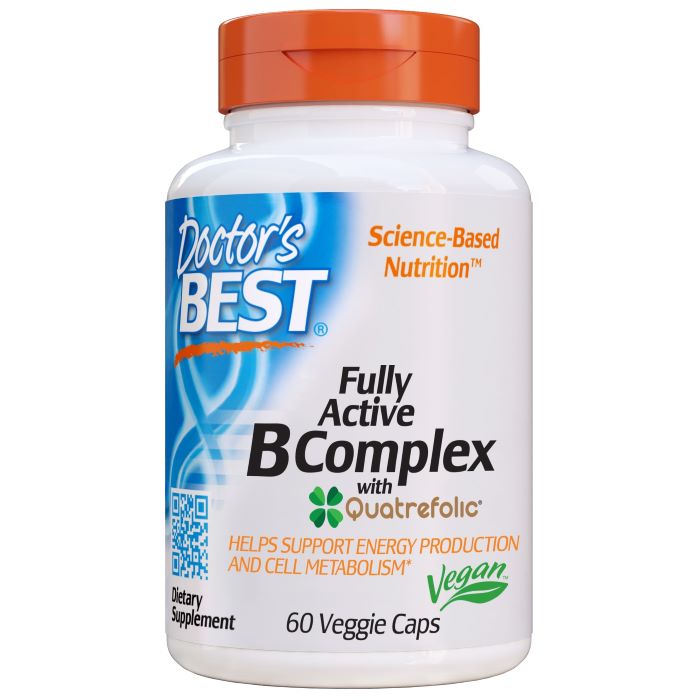 Doctor's Best, Fully Active B-Complex with Quatrefolic - 60 vcaps