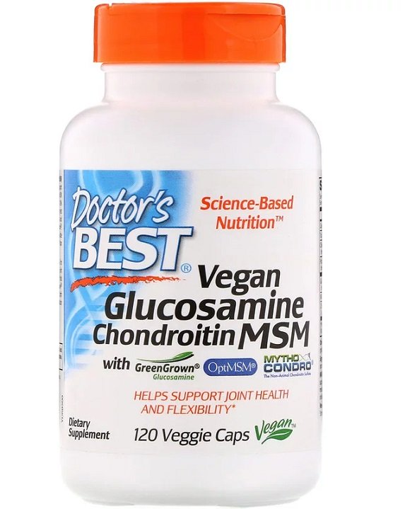 Doctor's Best, Vegan Glucosamine & Chondroitin & MSM - 120 vcaps