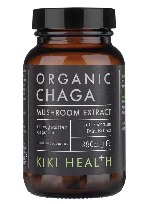 KIKI Health, Chaga Extract Organic, 380mg - 60 vcaps