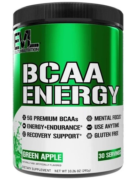 Evlution Nutrition, bcaa 에너지, 녹색 사과 - 291g