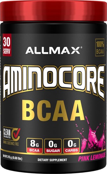 Allmax nutrition, aminocore bcaa, limonada roz - 315g