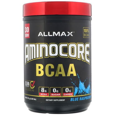 Allmax nutrition, aminocore bcaa, blå bringebær - 315g