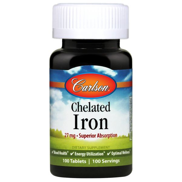 Carlson Labs, Chelated Iron, 27mg - 100 tablets