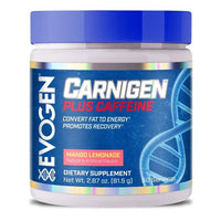 Evogen, Carnigen Plus Caffeine, Mango Lemonade - 81g