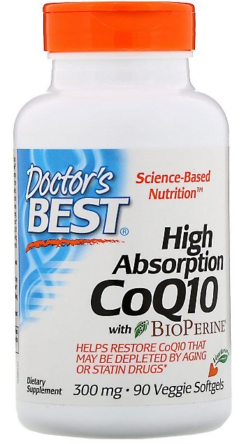 Doctor's Best, High Absorption CoQ10 with BioPerine, 300mg - 90 veggie softgels
