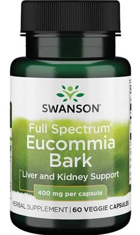 Swanson, scoarță de Eucommia cu spectru complet, 400 mg - 60 vcaps