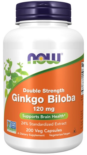 NOW Foods, Ginkgo Biloba Double Strength, 120mg - 200 vcaps