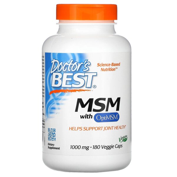 Doctor's Best, MSM with OptiMSM Vegan, 1000mg - 180 vcaps
