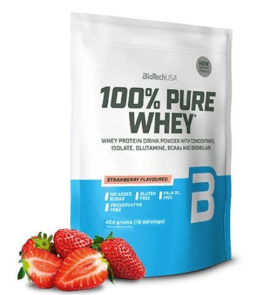 BioTechUSA, 100% Pure Whey, Strawberry - 454g