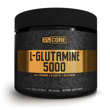 5% nutrition, l-glutamine 5000 - série core, sans saveur - 348g