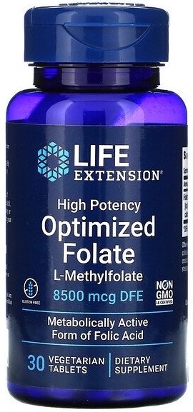Life Extension, High Potency Optimized Folate - 30 vegetarian tabs