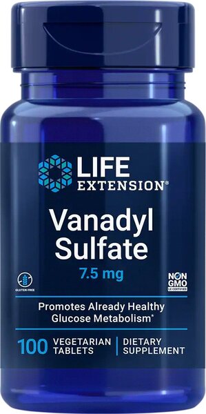 Life Extension, Vanadyl Sulfate, 7.5mg - 100 vegetarian tabs