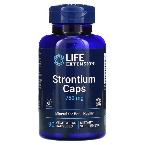 Life Extension, Strontium Caps, 750mg - 90 vcaps