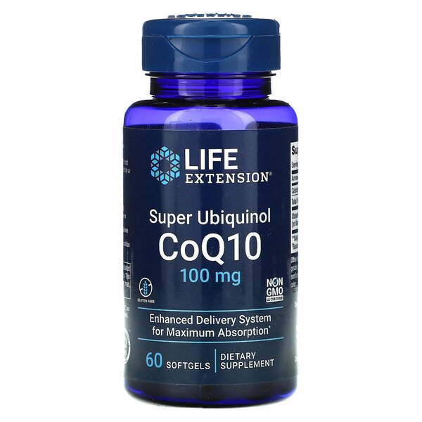 Life Extension, Super Ubiquinol CoQ10, 100 mg - 60 cápsulas blandas