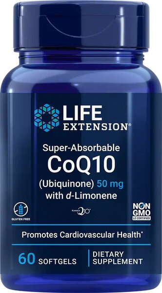 Life Extension, Super-Absorbable CoQ10 (Ubiquinone) with d-Limonene, 100mg - 60 softgels