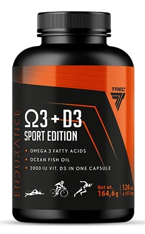 Trec Nutrition, Endurance Omega 3 + D3 Sport Edition - 120 caps