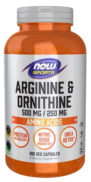 NOW Foods, Arginine & Ornithine, 500/250 - 100 vcaps