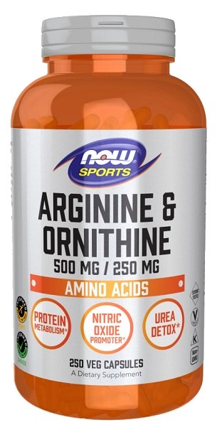NOW Foods, Arginine & Ornithine, 500/250 - 250 vcaps