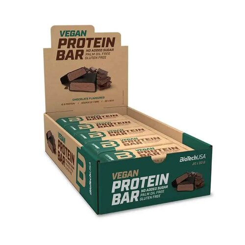 BioTechUSA, Veganer Proteinriegel, Schokolade – 20 x 50 g