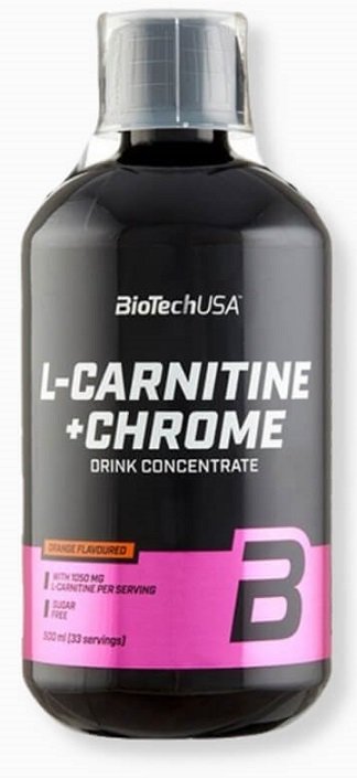BioTechUSA, L-Carnitine + Chrome, Orange - 500 ml.