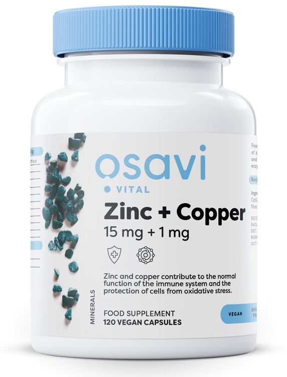 Osavi, Zinc + Copper, 15mg + 1mg - 120 vegan caps