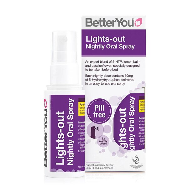 BetterYou, Lights-Out Nightly Oral Spray, Natural Raspberry - 50 ml.