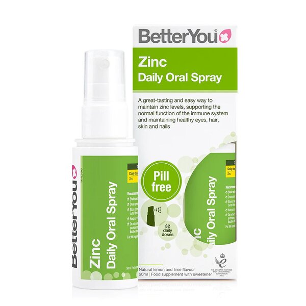 BetterYou, Zinc Daily Oral Spray, Natural Lemon & Lime - 50 ml.