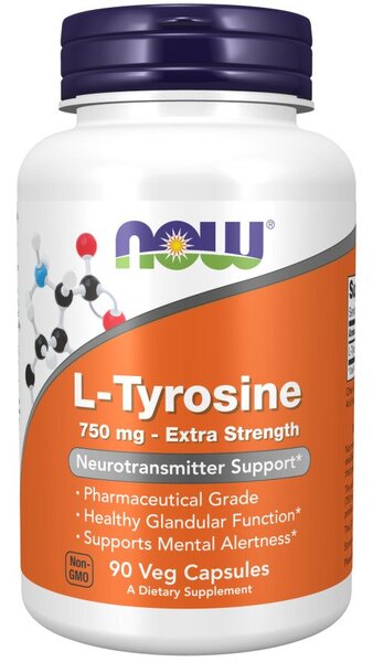 NOW Foods, L-Tyrosine, Extra Strength 750mg - 90 vcaps