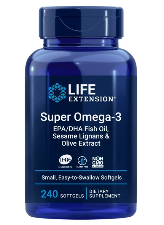 Life Extension, Super Omega-3 EPA/DHA with Sesame Lignans & Olive Extract - 240 softgels