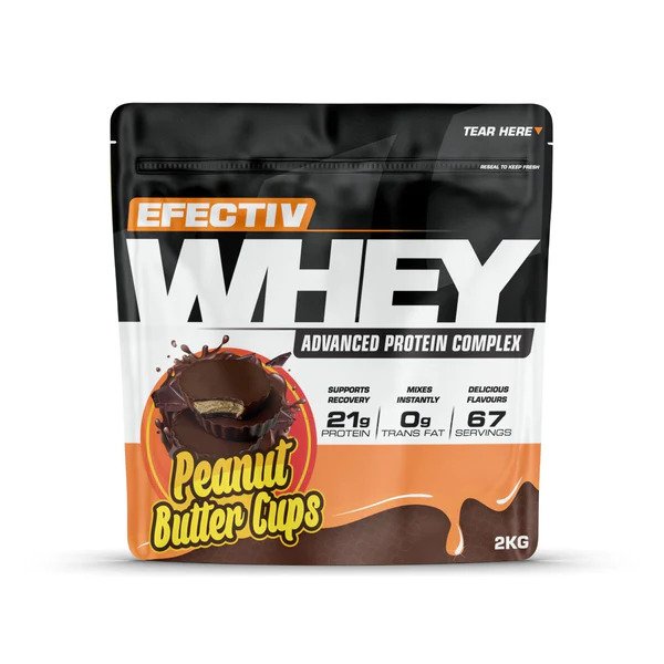 Nutrition efficace, protéines de lactosérum, coupes de beurre de cacahuète - 2000g