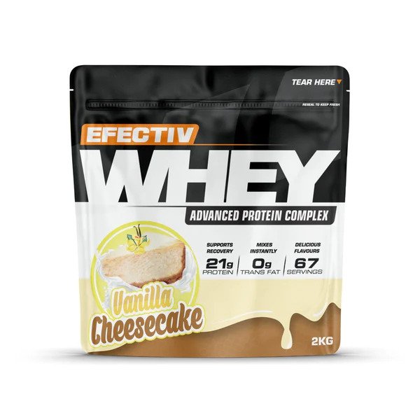Efectiv Nutrition, whey protein, cheesecake de baunilha - 2000g