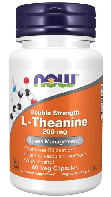 NOW Foods, Double Strength L-Theanine, 200mg - 60 vcaps