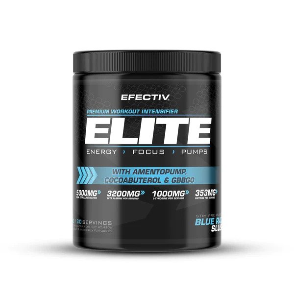 Efectiv Nutrition, Elite Pre-Workout, Blue Razz - 420g