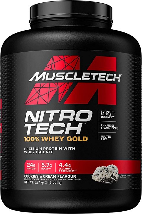 MuscleTech, Nitro-Tech 100% Whey Gold, Cookies & Cream - 2270g (EAN 631656256352)