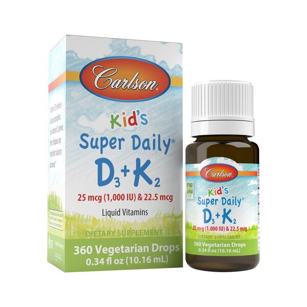Carlson Labs, Kid's Super Daily D3 + K2 - 10 ml.