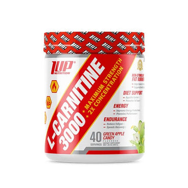 1Up Nutrition, L-Carnitine 3000 Powder, Green Apple Candy - 200g