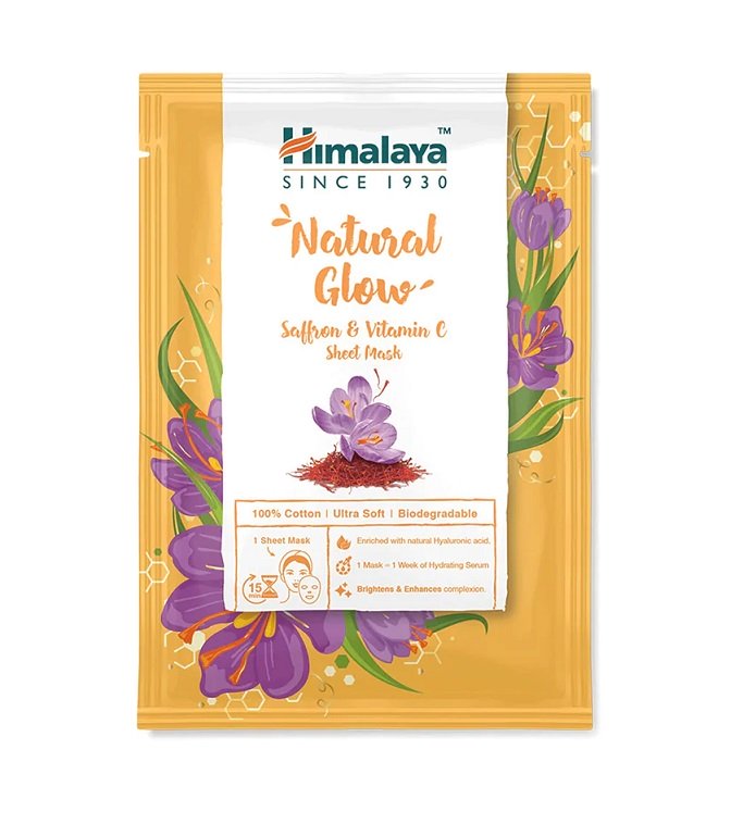 Himalaya, Natural Glow Saffron & Vitamin C Sheet Mask - 30 ml.