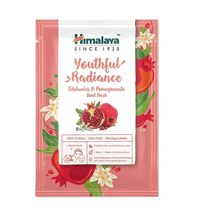Himalaya, Youthful Radiance Edelweiss & Pomegranate Sheet Mask - 30 ml.
