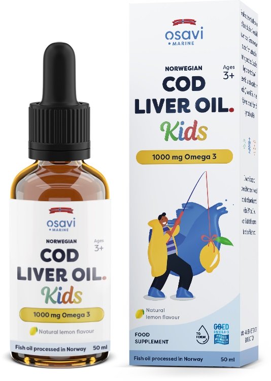 Osavi, Norwegian Cod Liver Oil Kids, 1000mg Omega 3 (Lemon) - 50 ml.