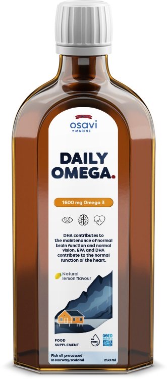 ओसावी, डेली ओमेगा, 1600 मिलीग्राम ओमेगा 3 (प्राकृतिक नींबू) - 250 मिली।