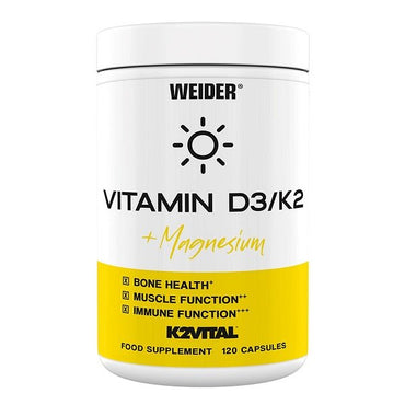 Weider, Vitamin D3/K2 + Magnesium - 120 kapsler