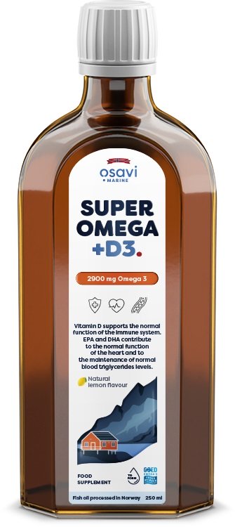 Osavi, Super Omega + D3, 2900mg Omega 3 (Lemon) - 250 ml.