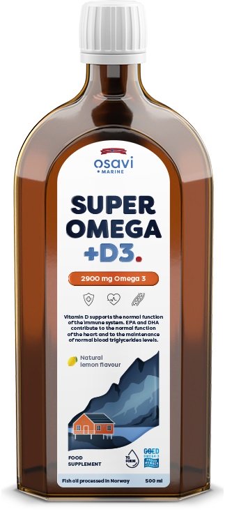 Osavi, Super Omega + D3, 2900mg Omega 3 (Lemon) - 500 ml.