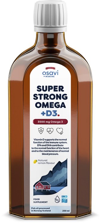 Osavi, Super Strong Omega + D3, 3500mg Omega 3 (Lemon) - 250 ml.