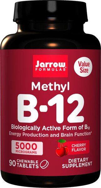 Jarrow Formulas, Methyl B-12, 5000mcg (Cherry) - 90 chewable tabs