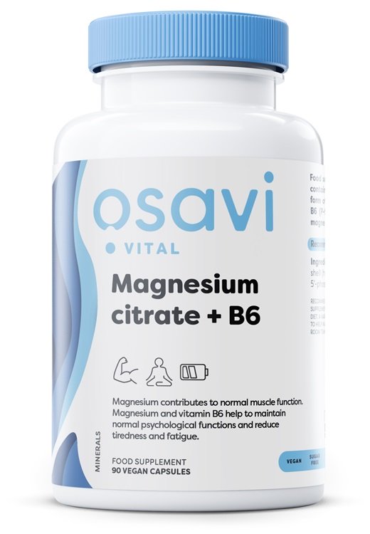 Osavi, Magnesium Citrate + B6, 375mg + 4.2mg - 90 vcaps