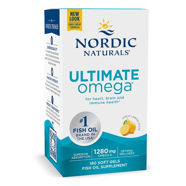 Nordic Naturals, Ultimate Omega, 1280mg sitron (EAN 768990037900) - 180 myke geler