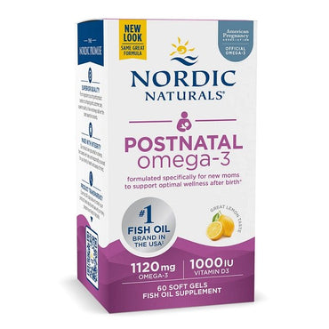 Nordic Naturals, Postnatal Omega-3, 1120mg Lemon - 60 softgels