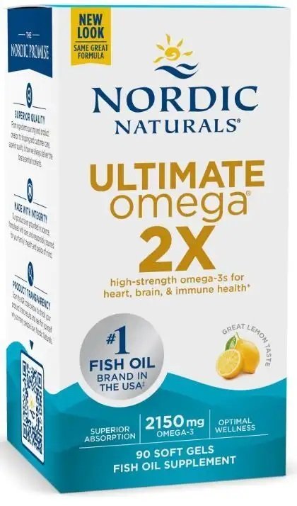Nordic Naturals, Ultimate Omega 2X, 2150 mg de limón - 90 cápsulas blandas