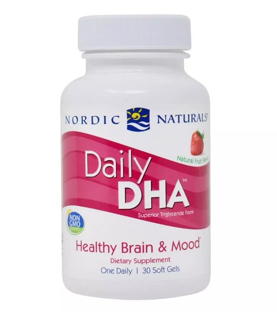Nordic Naturals, Daily DHA, Strawberry - 30 softgels